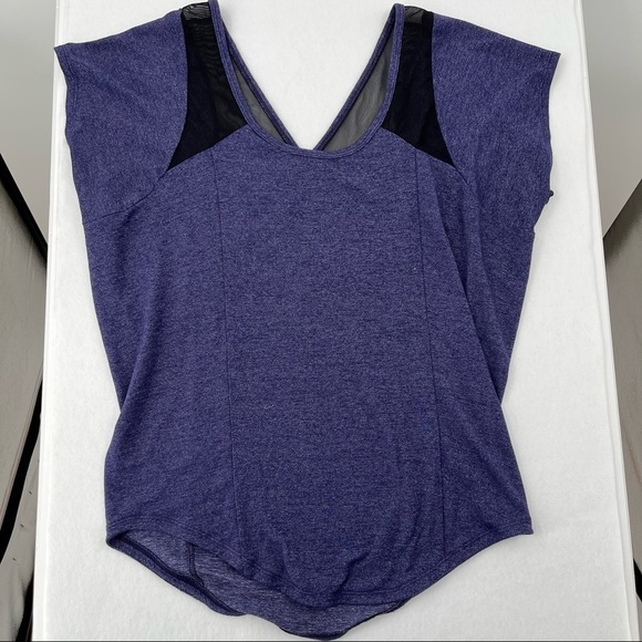 LUCY Womens Sleeveless V-Neck Blue Athletic top Mesh cutouts size: small - Picture 1 of 8